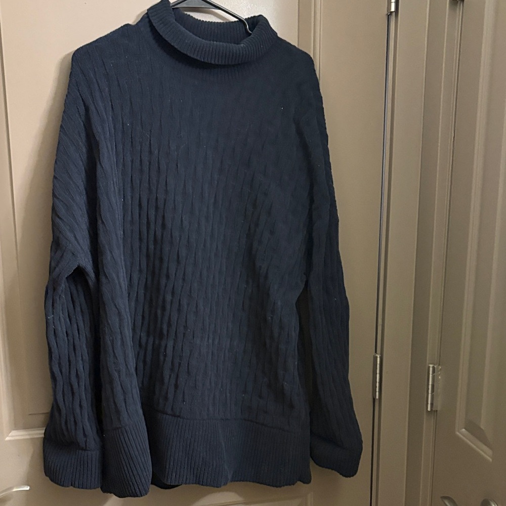 Lululemon Athletica Black Knit Oversized Turtle Neck Sweater
